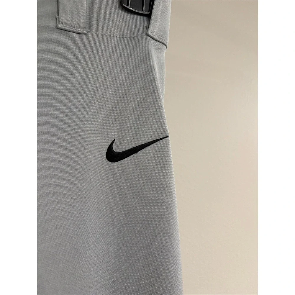 Nike Dri-FIT BOYS Large Gray Baseball Pants Black Piping Snap Waist NEW $35 F40